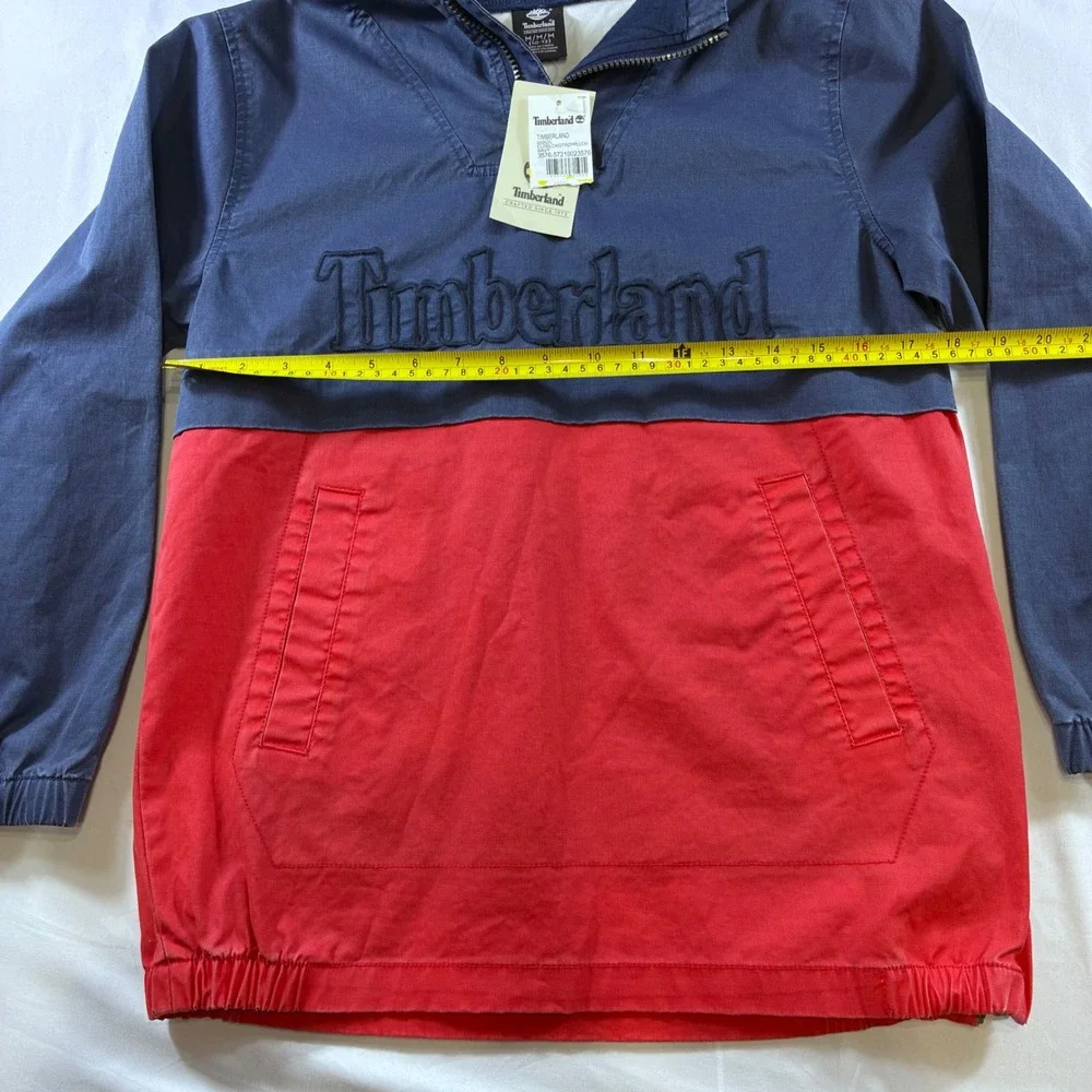 Timberland Kids Navy Red Colorblock Anorak Pullover Jacket Size M 10-12 NWT